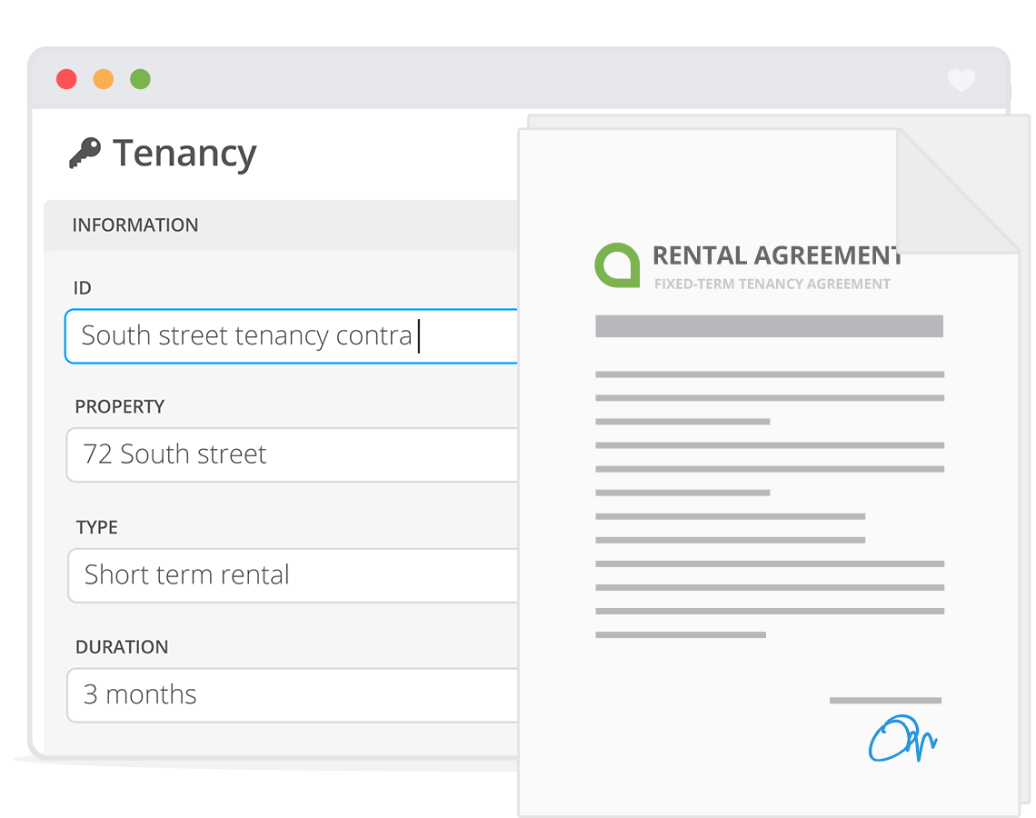 Pre-filled tenancy agreement